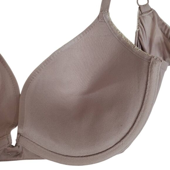Victoria's Secret Ruched Plunge Gorge Lace Trim Underwire Bra Taupe Size 34DD - Picture 7 of 12
